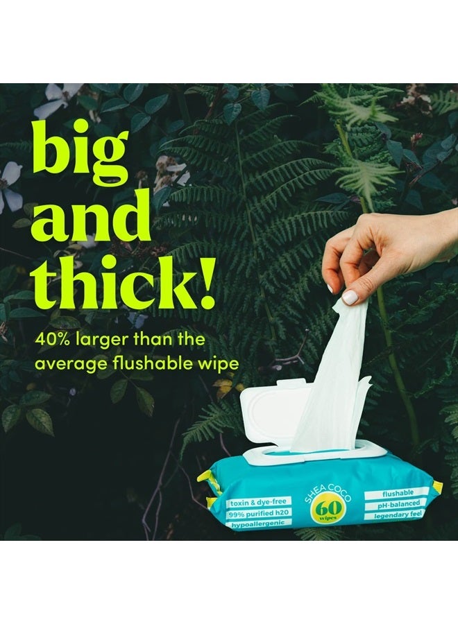 goodwipes Goodwipes Flushable & Plant-Based Wipes with Botanicals | Dispenser for At-Home Use | Shea-Coco with Aloe Septic and Sewer Safe | 360 count (6 packs) - Biggest Adult Wipes - Image 4
