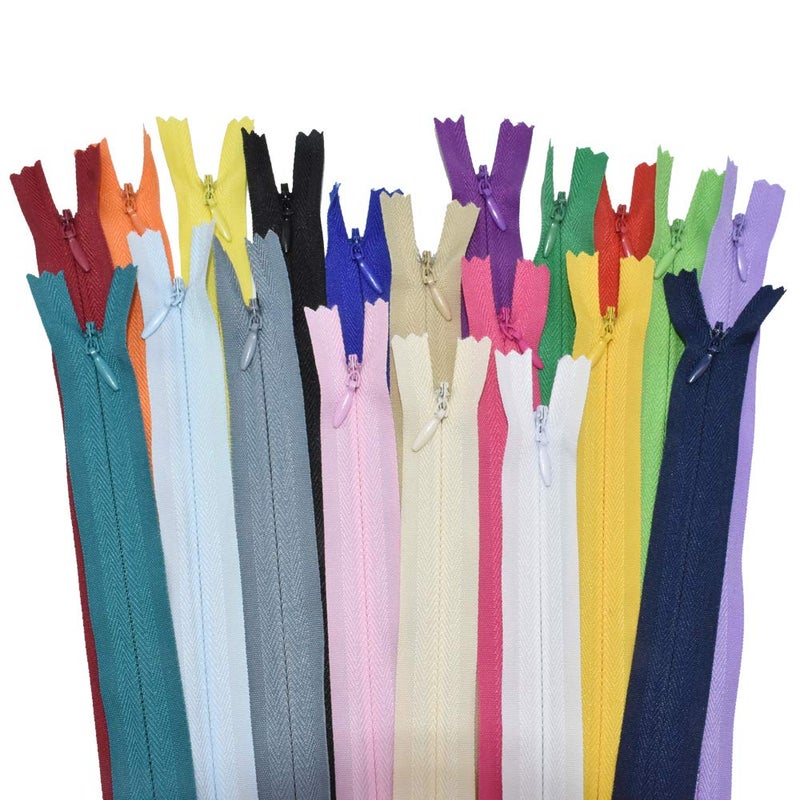22Inch 40Pcs Nylon Invisible Zipper for Tailor Sewer Sewing Craft Crafters Tools Garment Special 20 Colors 22Inch