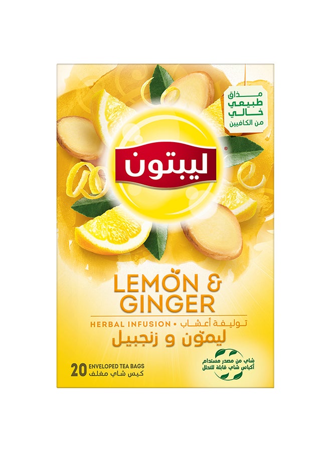 Lipton Herbal Infusion Tea Lemon And Ginger - Image 1