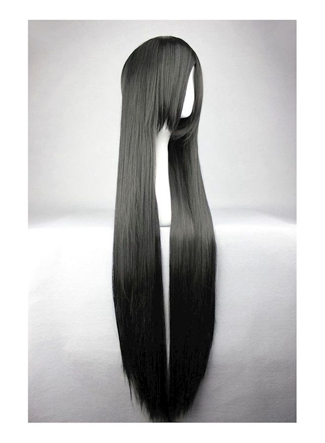 NIBEMINENT Long Straight Hair Wig Black - Image 1