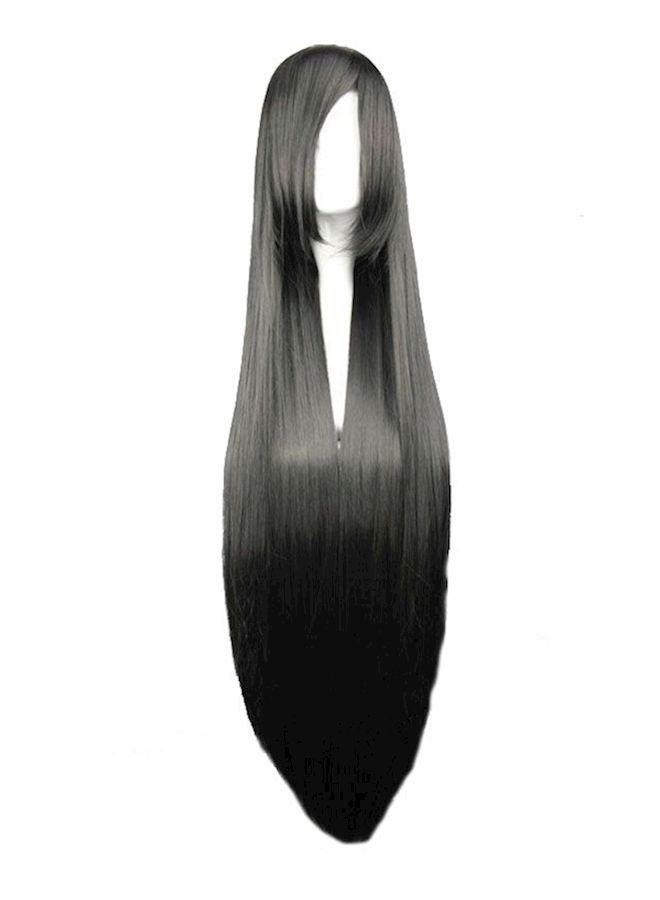 NIBEMINENT Long Straight Hair Wig Black - Image 2