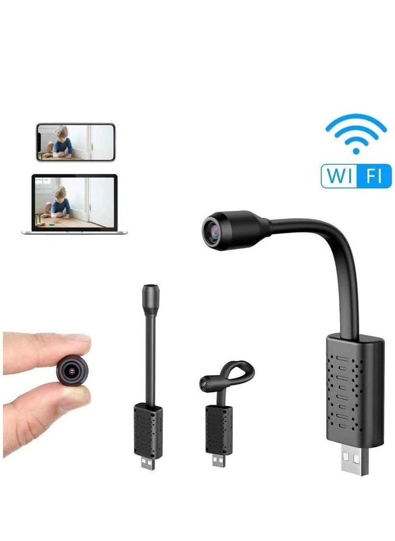 Generic USB Camera Portable Wifi Camera Mini Wireless USB IP Camera Flexible 360 Degree Video Motion Detection Camera (Black) Electronics Small Wireless Camera  - Image 3