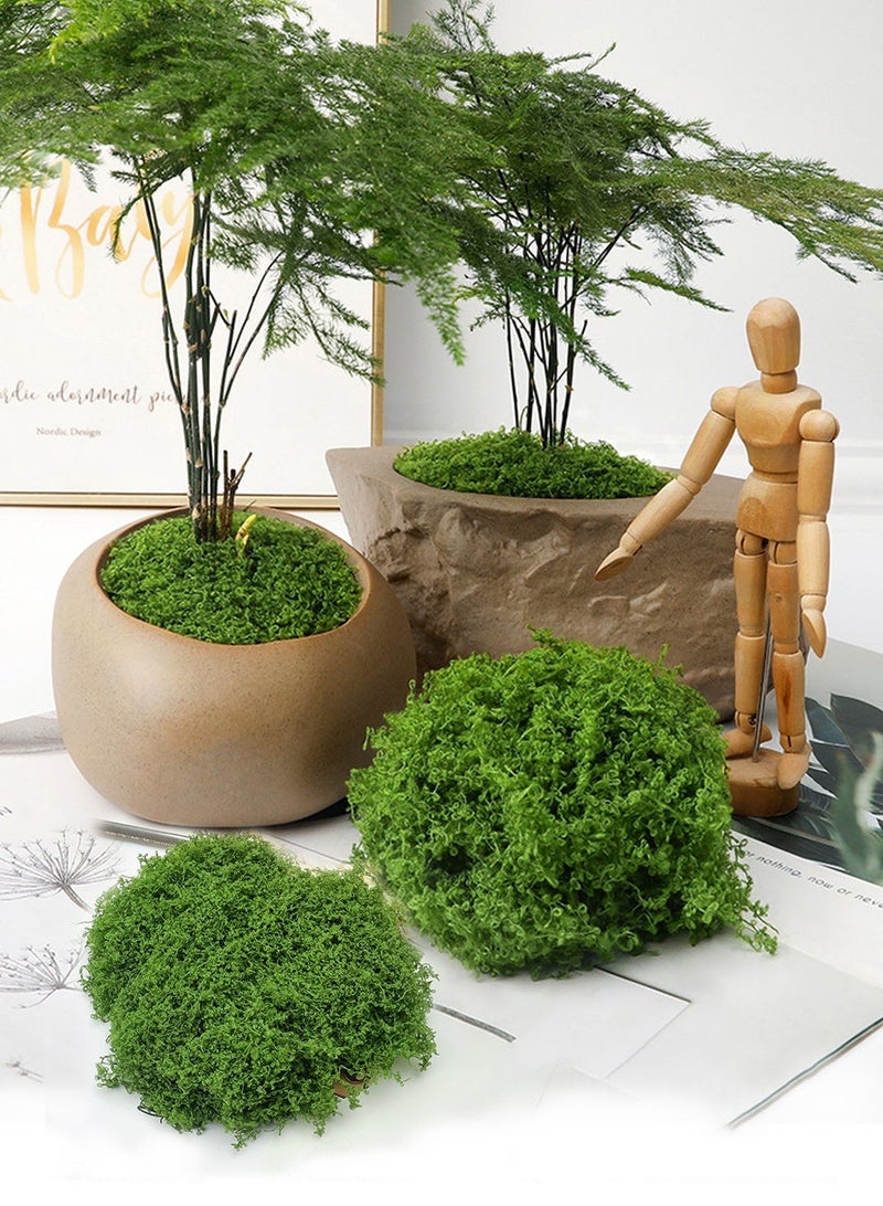 Artificial Moss for DIY Crafts & Home Decor – Realistic Fake Green Moss for Potted Plant Decoration, Floral Arrangements & Creative Projects (100g) - Image 1
