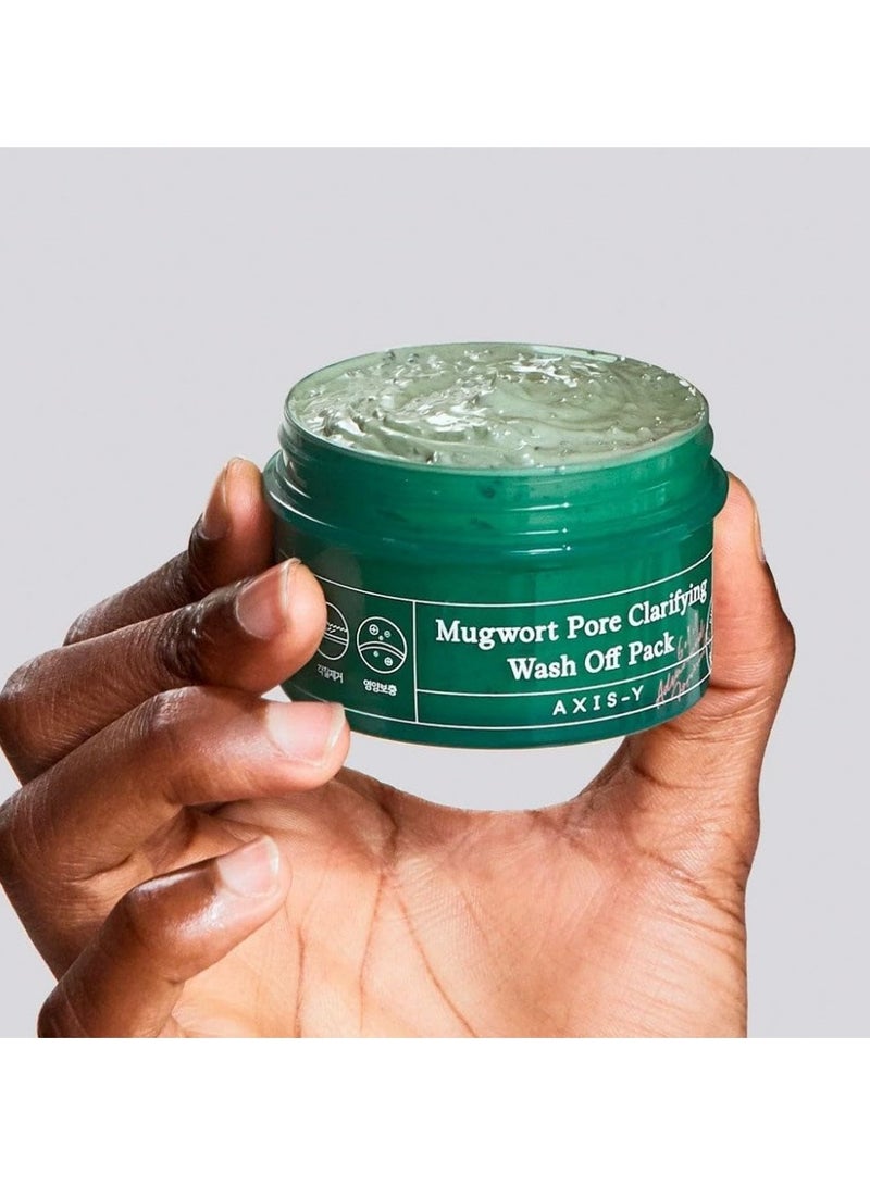 AXIS-Y Xisy Mugwort Pore Clarifying Wash Off Pack ; Exfoliating ; Pore Reduction ; Acne Blackhead Oily Skin Care ; Clay/Mud Mask ; Korean Skincare ; 100Ml / 3.38 Fl. Oz. - Image 2