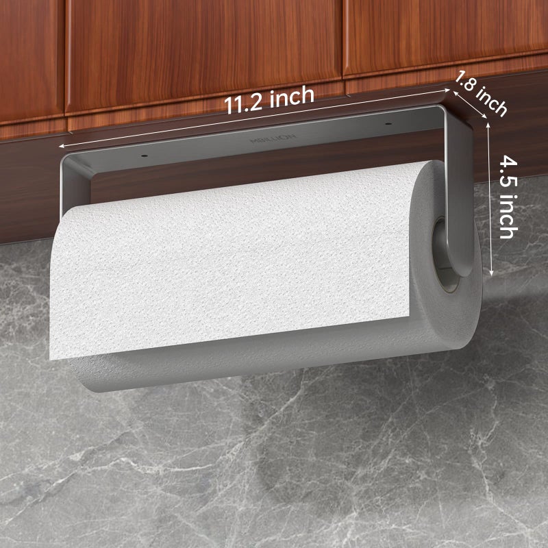 Mbillion Kitchen Paper Towel Holder Under Cabinet Wall Mount and Self-Adhesive Paper Towel Rack Premium Grade SUS304 Stainless Steel Brushed Silver - Image 2