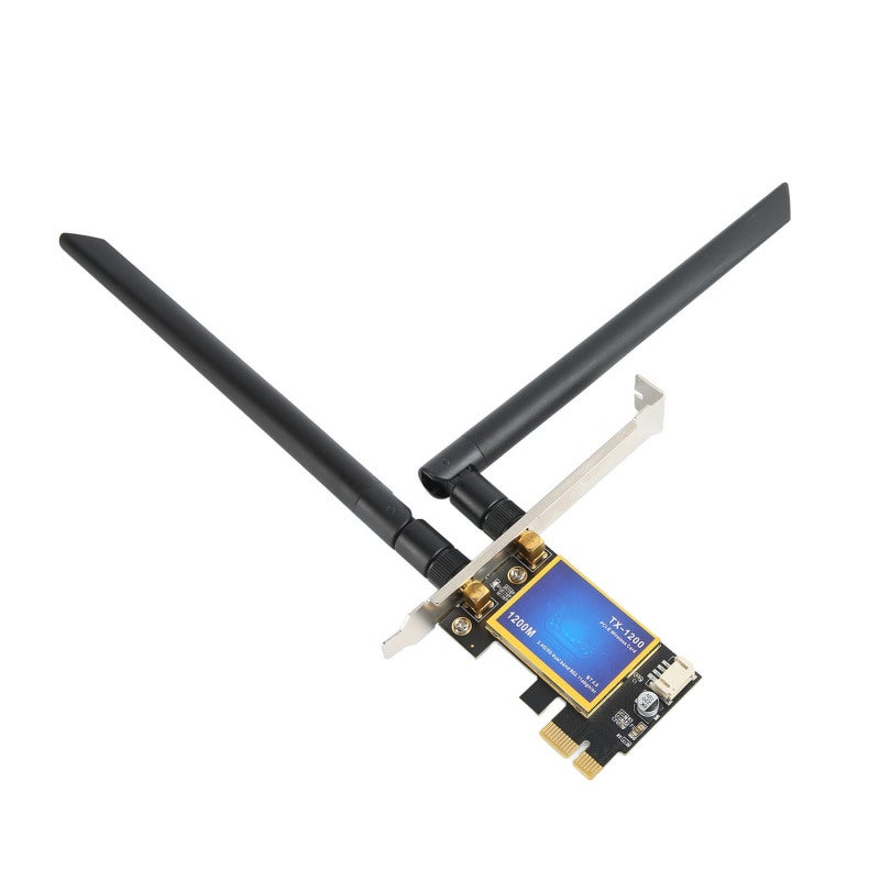 PCIE WiFi Card: 1200Mbps Dual Band 2.4GHz 5GHz - Bluetooth 4.0 Wireless Network Adapter With 2 High Gain Antennas for Windows 7 8 10 Desktop PCs With PCIE Slots - Image 4