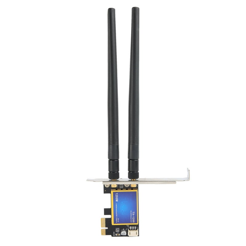 PCIE WiFi Card: 1200Mbps Dual Band 2.4GHz 5GHz - Bluetooth 4.0 Wireless Network Adapter With 2 High Gain Antennas for Windows 7 8 10 Desktop PCs With PCIE Slots - Image 1