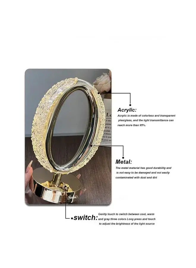 كروني مصباح عين نجمي ثلاثي الألوان يعمل باللمس، مصباح مكتب كريستالي فاخر حديث لغرفة النوم، ضوء ليلي محمول - Image 3