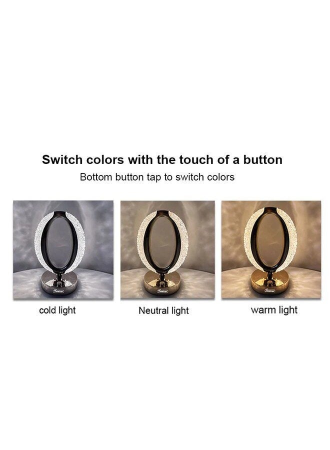 كروني مصباح عين نجمي ثلاثي الألوان يعمل باللمس، مصباح مكتب كريستالي فاخر حديث لغرفة النوم، ضوء ليلي محمول - Image 5