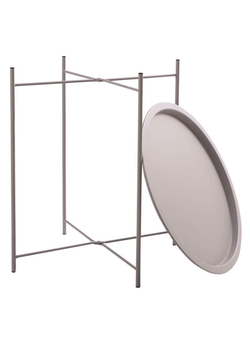 كابيتال طاولة مستديرة بتصميم صينية للشاي والقهوة لون أبيض - Image 2