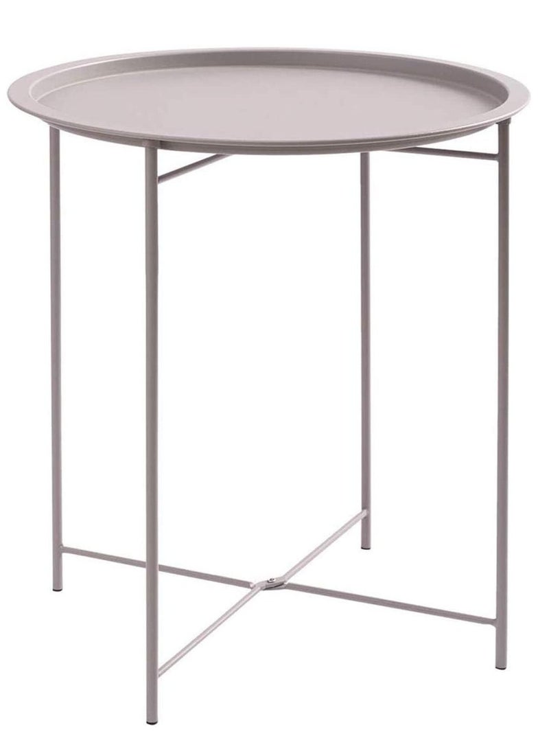 كابيتال طاولة مستديرة بتصميم صينية للشاي والقهوة لون أبيض - Image 1