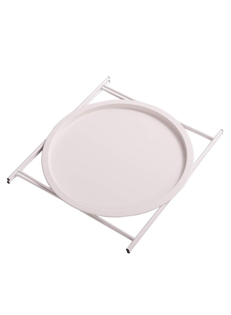 كابيتال طاولة مستديرة بتصميم صينية للشاي والقهوة لون أبيض - Image 3