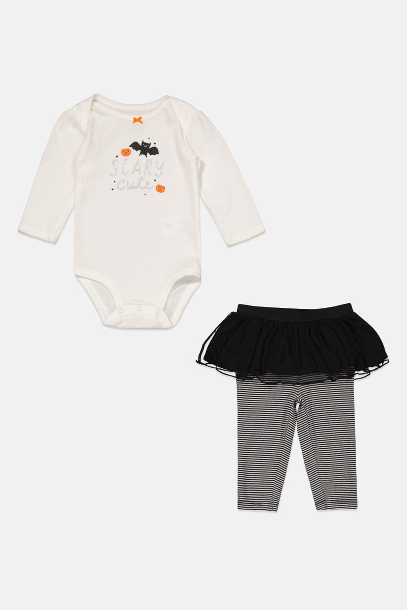 carter's Toddlers Girl 2 Piece Graphic Printed Bodysuit And Pant Set, White Combo - Image 1