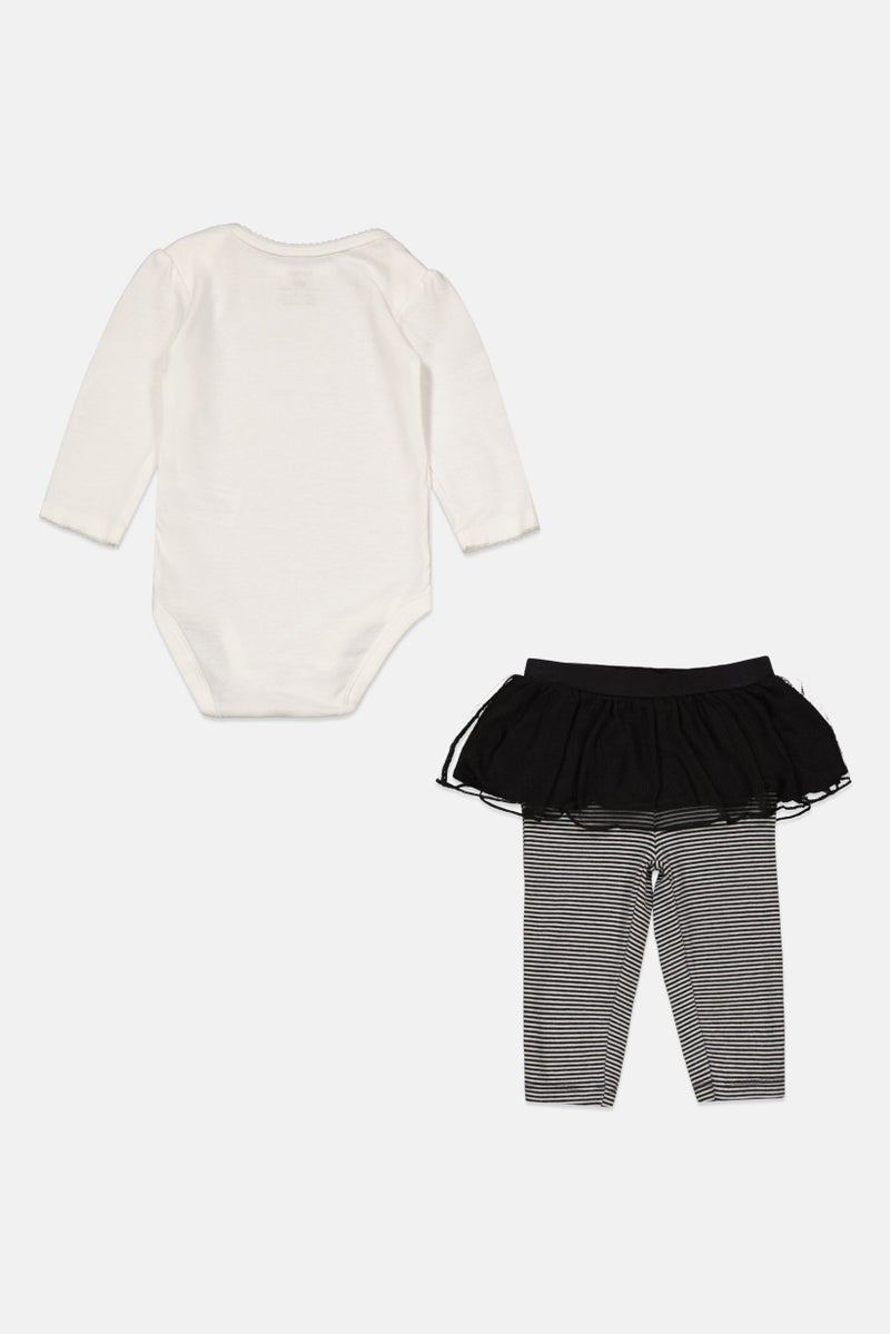 carter's Toddlers Girl 2 Piece Graphic Printed Bodysuit And Pant Set, White Combo - Image 2