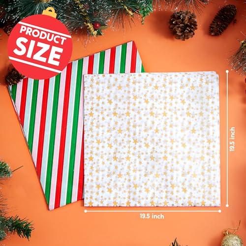 Joiedomi 150 Sheets Christmas Tissue Paper Assorted Design; Easy and Fast Gift Wrapping Accessory Perfect for present Boxes, Xmas Gift Wrapping Bags and Wine Bottles - Image 4
