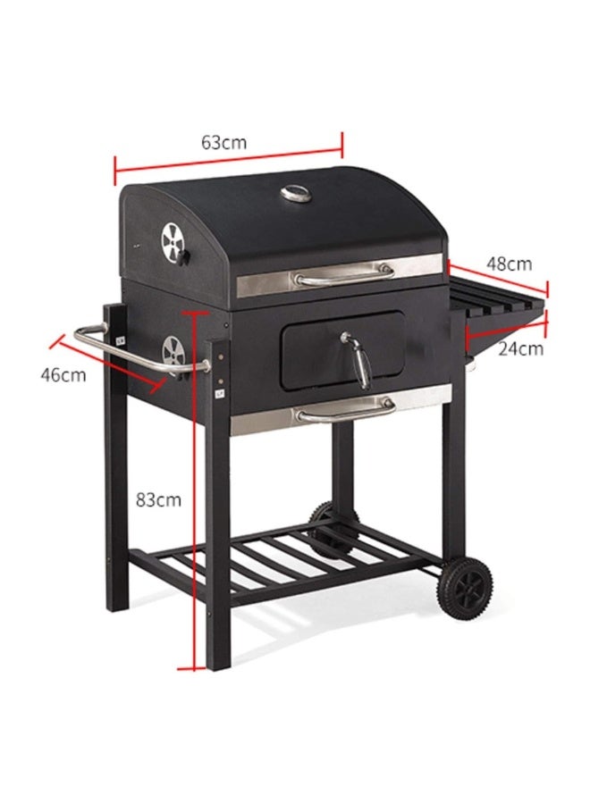 شواية خارجية مع غطاء  – تصميم عملي مع رف جانبي وعجلات للتنقل - Image 4