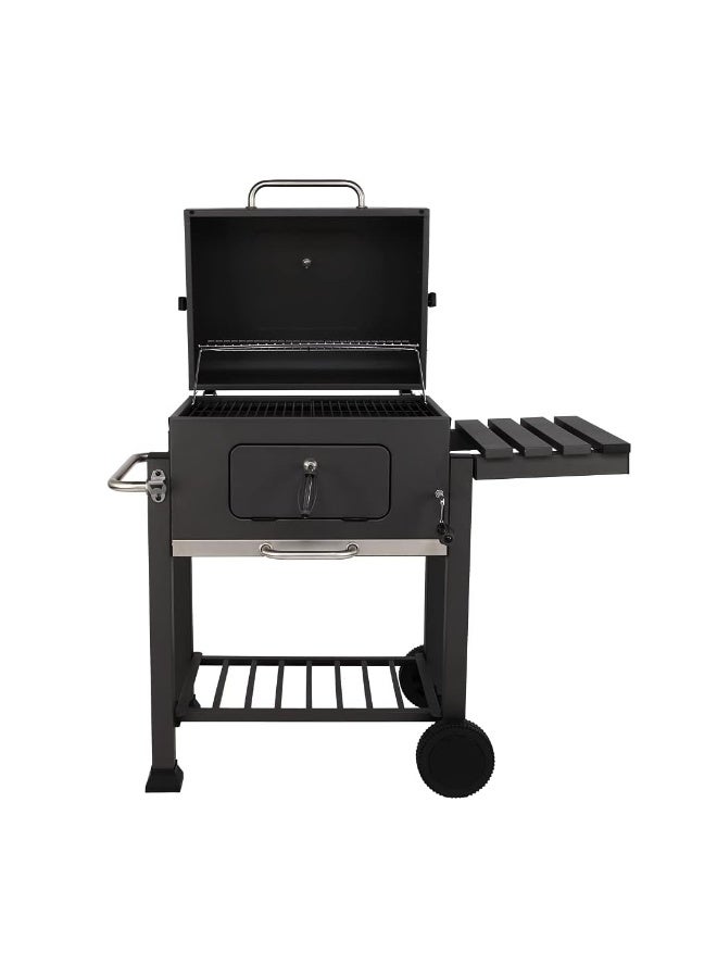 شواية خارجية مع غطاء  – تصميم عملي مع رف جانبي وعجلات للتنقل - Image 2