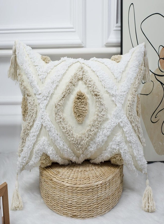 NUYECY Modern Long Lumbar Throw Pillow Cover 12 x 24,Cotton and Linen Tufted Decorative Boho Long Lumbar Pillow Case for Couch Sofa Bed Farmhouse Chair Outdoor,Khaki&Beige&White - Image 1
