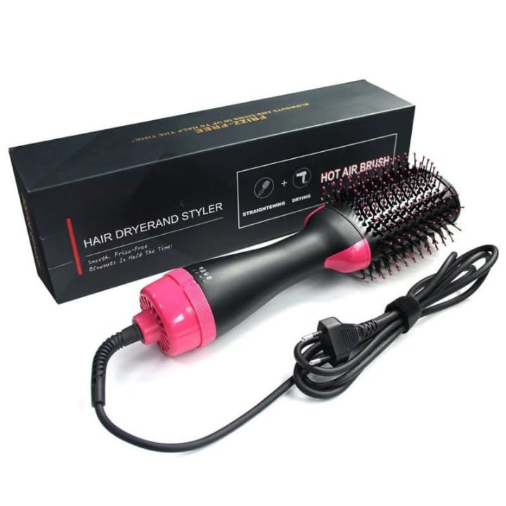 Derovan 3-in-1 Hot Air Styling Brush – Dryer, Straightener & Volume Enhancer with Ionic Technology - Image 1