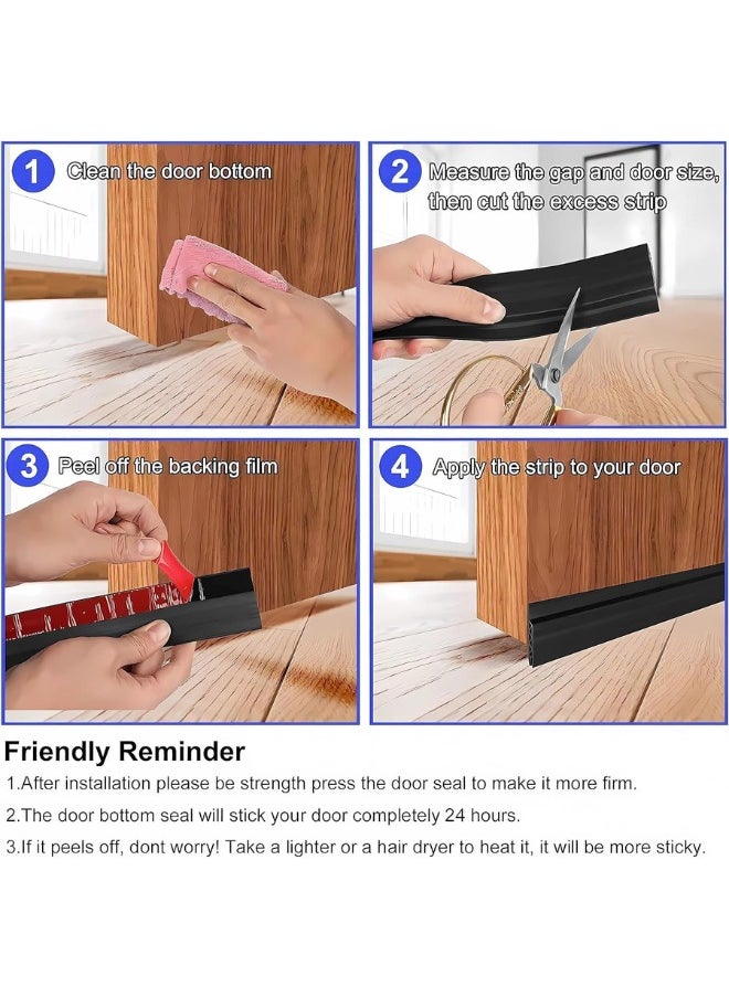 AlsayedP - AlsayedP Door Draft stopper, Bottom Seal for Exterior & Interior Doors Blocker for Insects Dust Noise and weather Stripping 2”W x 39”L - Image 1