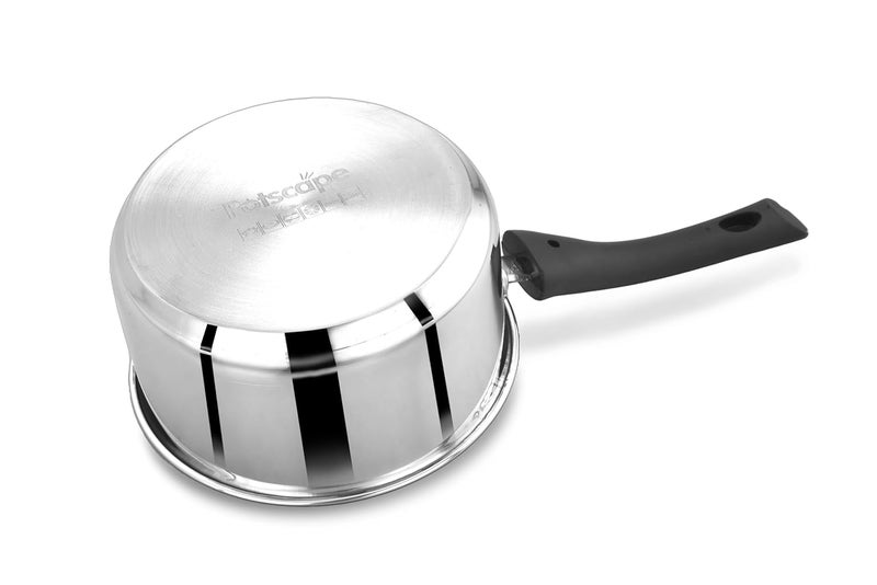 Potscape Nano Sauce Pan for Tea 18 cm 16 LTR Heavy Gauge Stainless Steel Even Heat Distribution Dishwasher Safe Gas Induction Compatible RustProof Ideal for Tea Coffee Sauces - Image 4