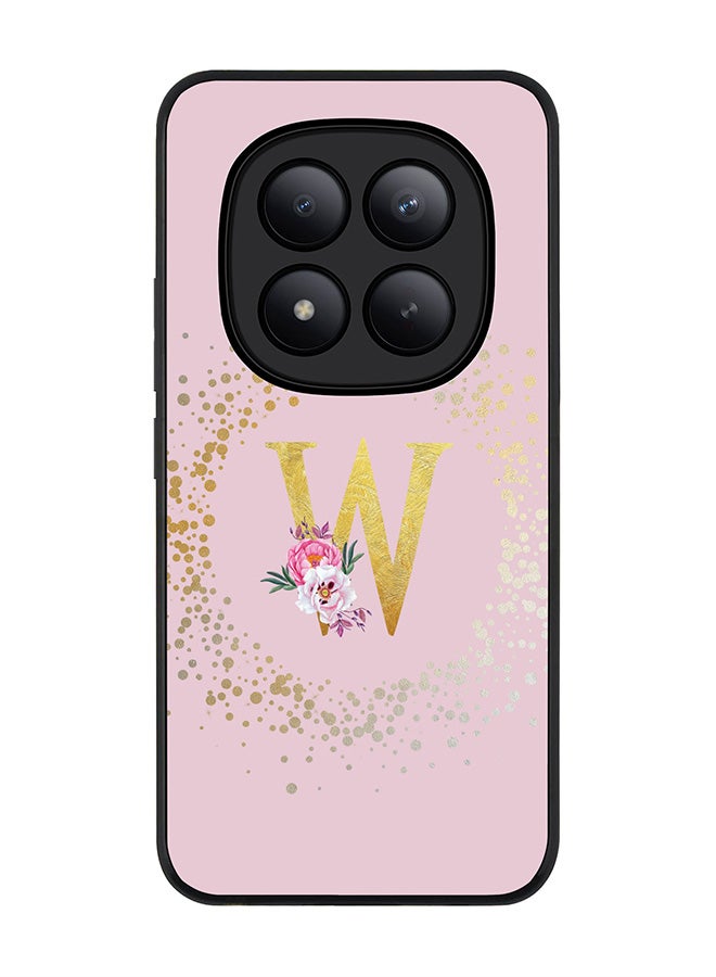 For Xiaomi Redmi Note 15 Pro+ / Poco M8 Pro Case,Slim fit Camera Protection, Shockproof Thin Phone cover  - Custom Monogram Floral - W  (Pink )