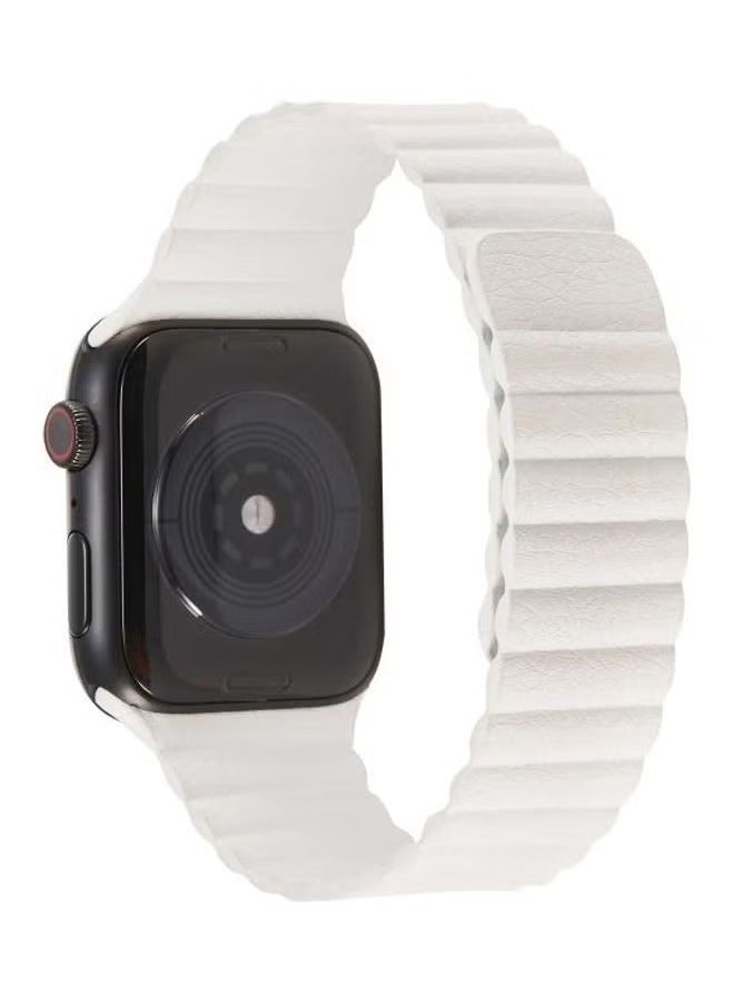 vesus Two Loop Magnetic Replacement Strap Watchband For Apple Watch Series 1/2/3/4/5/6/7/SE 42-44-45mm White