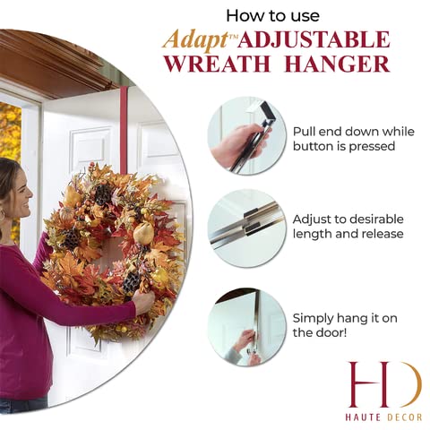 Haute Decor Adjustable Length Wreath Hanger - 20 Lb. Capacity - Image 2
