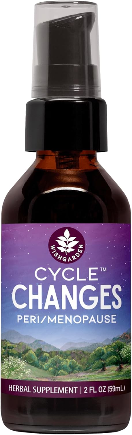 WishGarden Herbs Cycle Changes Herbal Menopause Support - Plant-Based Supplement w/Black Cohosh, Wild Yam & Vitex Supports Hormone Balance for Women in Transition from Perimenopause to Menopause, 2oz