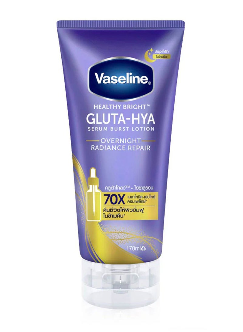 Vaseline Healthy Bright Gluta-Hya Serum Burst Lotion Overnight Radiance Repair 170ml - Image 1