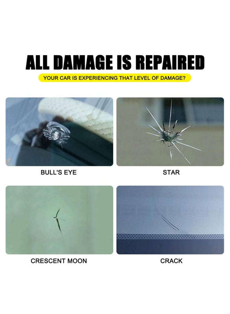 Captaintech 2x50ml Car Windshield Crack Scratch Resin Repair Tool For Glass Chips And Cracks, DIY Car Windshield Repair Kit, Car Windscreen Glass Repairing Glue For Bulls Eyes, Star Half Moon, Start-Shaped Crack - Image 4