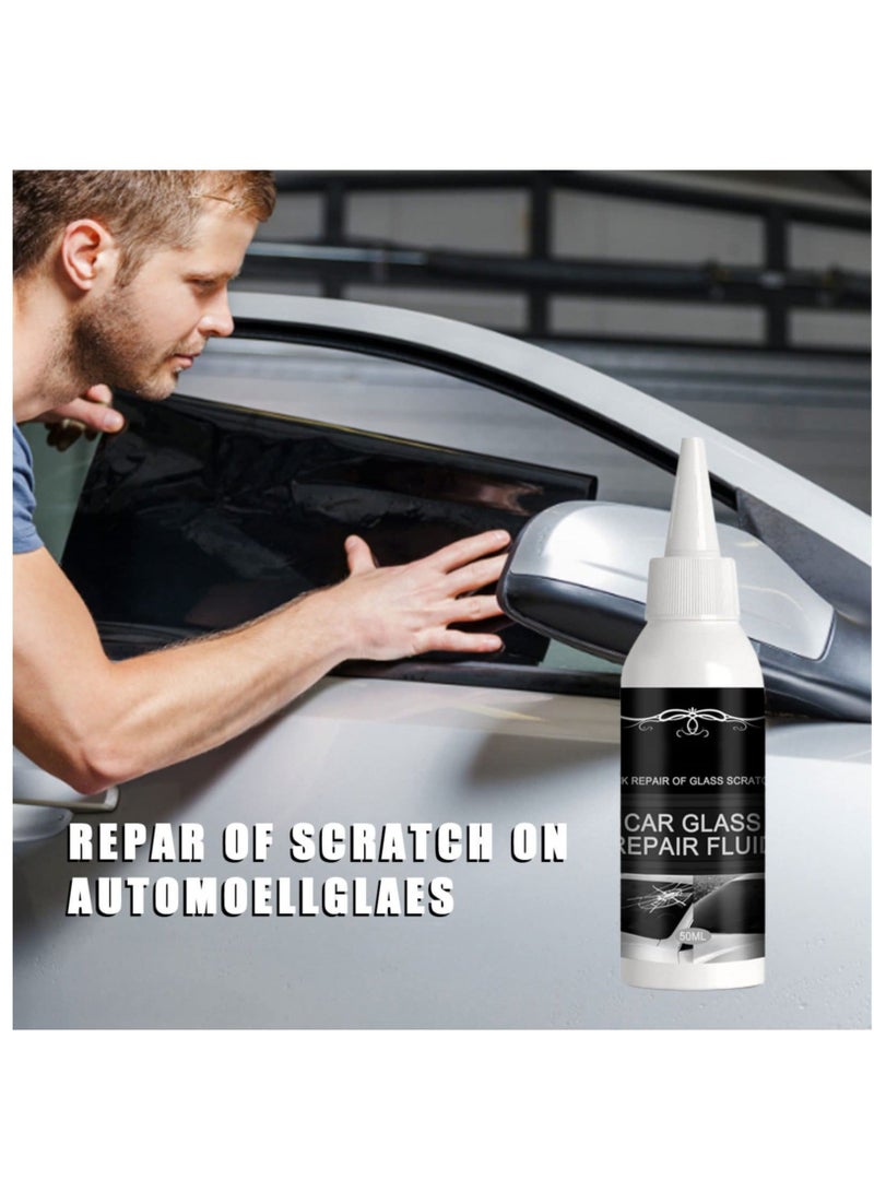 Captaintech 2x50ml Car Windshield Crack Scratch Resin Repair Tool For Glass Chips And Cracks, DIY Car Windshield Repair Kit, Car Windscreen Glass Repairing Glue For Bulls Eyes, Star Half Moon, Start-Shaped Crack - Image 5