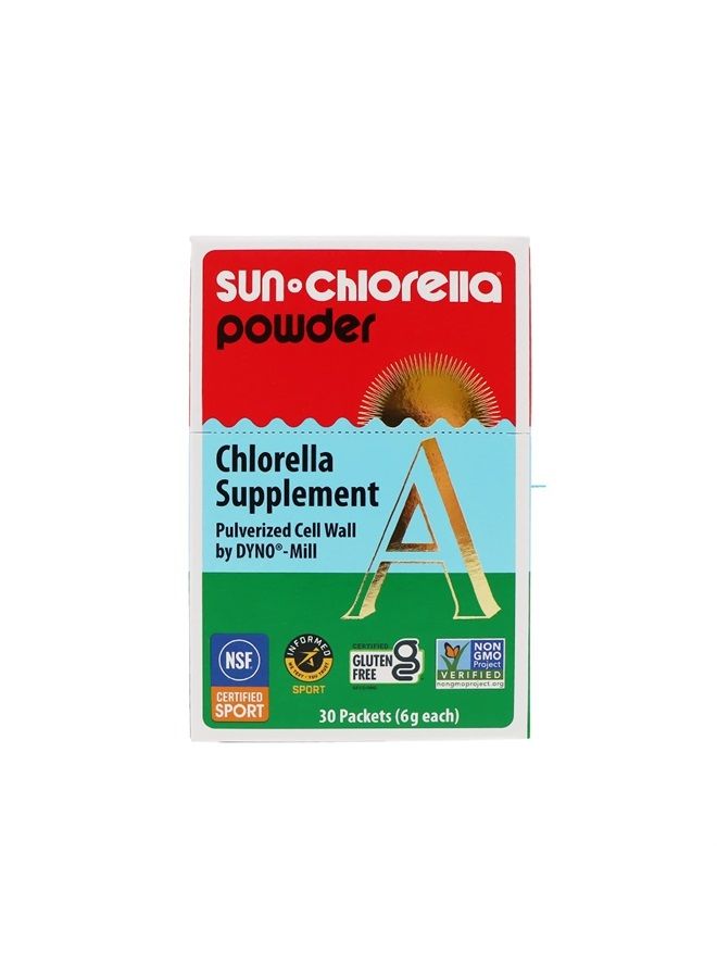 Sun Chlorella Powder Green Algae Superfood Supplement Supports Whole Body Wellness Immune Defense, Gut Health & Natural Energy Boost - Chlorophyll, B12, Protein, Non-GMO - 30 Packets - Image 1
