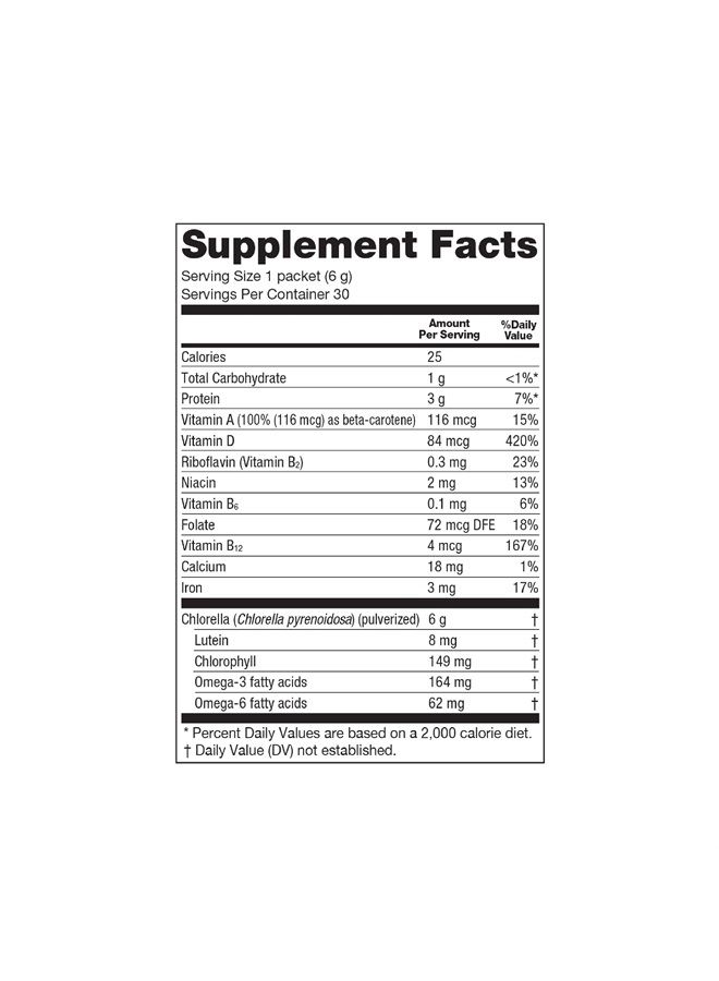 Sun Chlorella Powder Green Algae Superfood Supplement Supports Whole Body Wellness Immune Defense, Gut Health & Natural Energy Boost - Chlorophyll, B12, Protein, Non-GMO - 30 Packets - Image 2