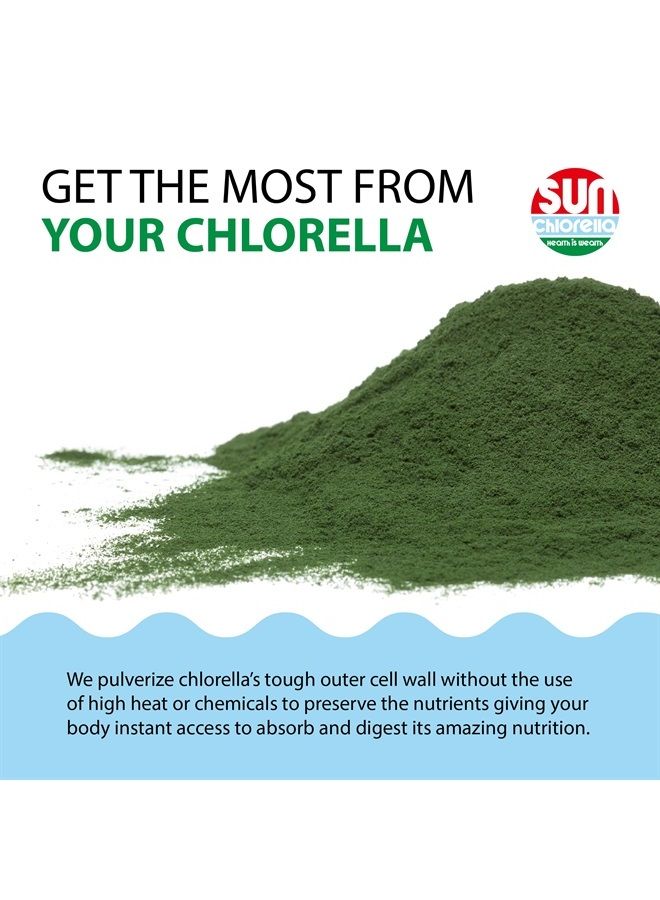Sun Chlorella Powder Green Algae Superfood Supplement Supports Whole Body Wellness Immune Defense, Gut Health & Natural Energy Boost - Chlorophyll, B12, Protein, Non-GMO - 30 Packets - Image 5