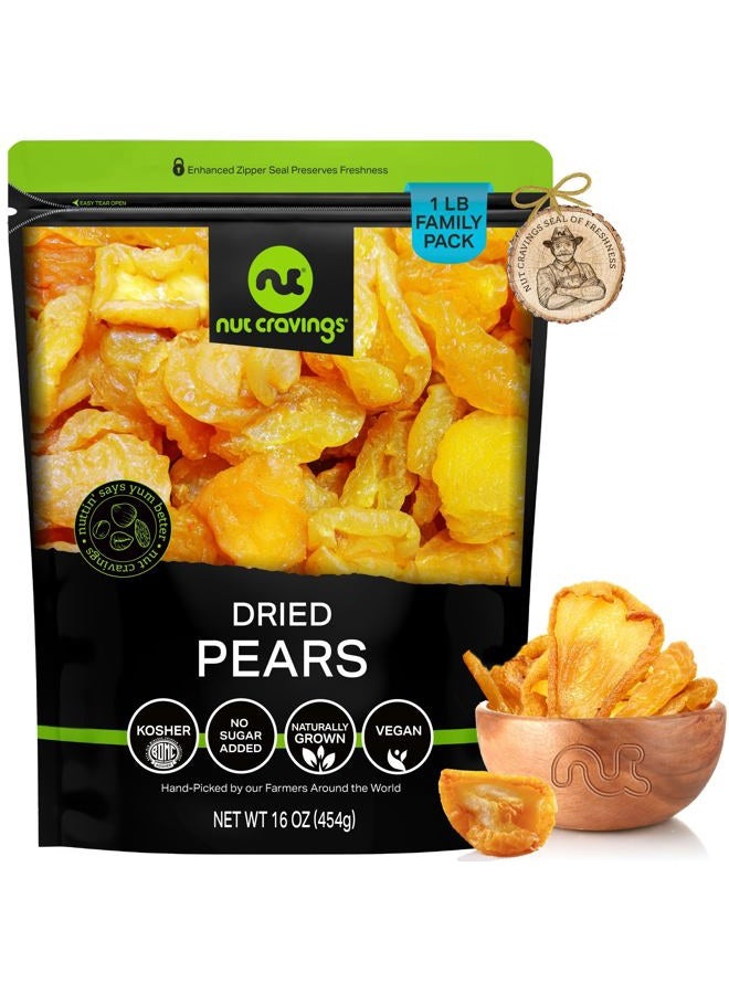Nut Cravings Dried Fruit-California Pears Sun-Dried No Added Sugar(16Oz-1Lb) Fresh Packaged In Resealable Bag-Sweet Snack, Healthy Food, All Natural, V - Image 1