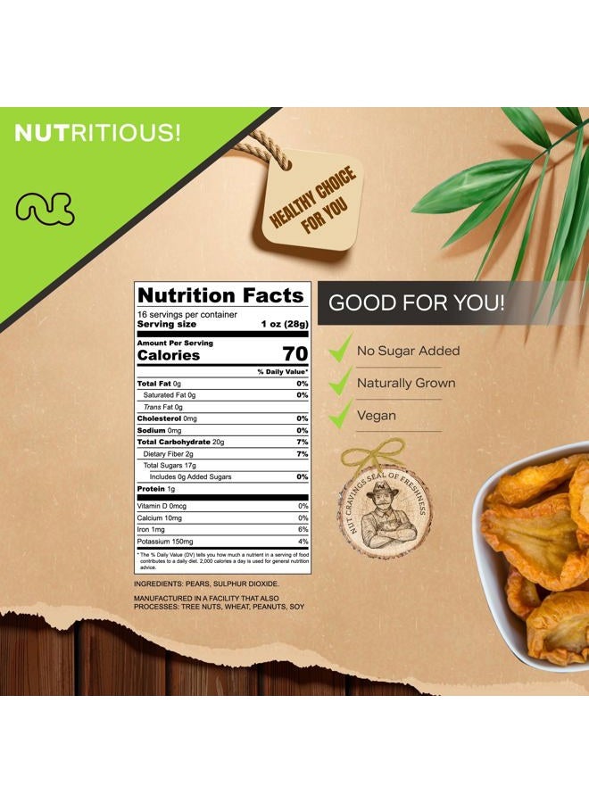 Nut Cravings Dried Fruit-California Pears Sun-Dried No Added Sugar(16Oz-1Lb) Fresh Packaged In Resealable Bag-Sweet Snack, Healthy Food, All Natural, V - Image 3