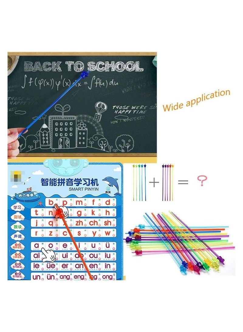 NIBEMINENT 10 Hand Teaching Pointer Mini Resin Color Drawn Book Stick Teacher Whip - Image 2