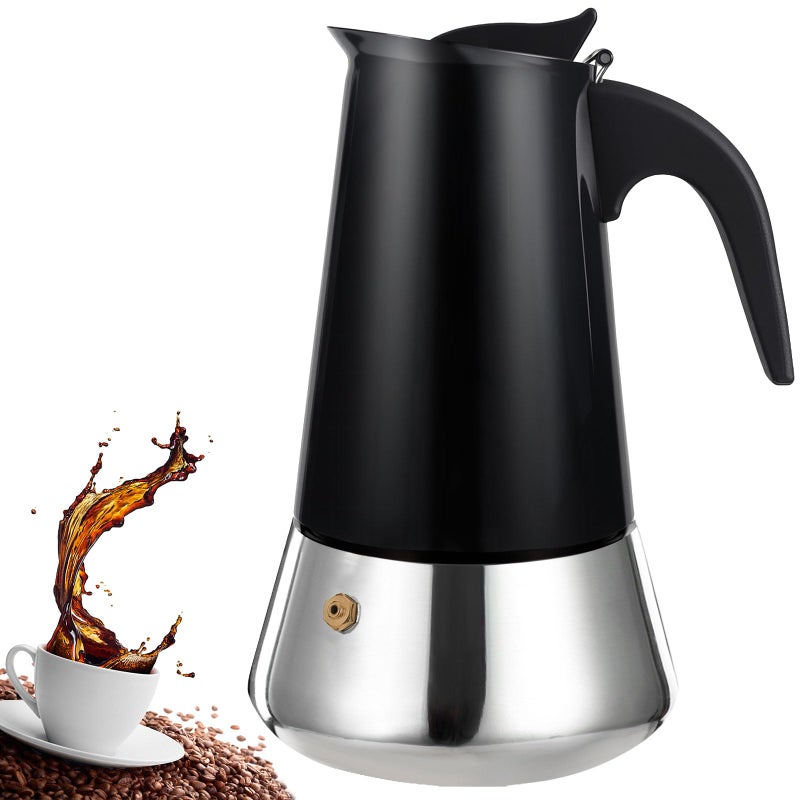 DITOSH 9 Cup Stovetop Espresso Maker Stainless Steel Moka Pot Stove Top Percolator Italian Coffee Makers Capable Mocha Greca Machine Cafe Classic Induction Cookers for Home and Camping 450ml 15oz - Image 1