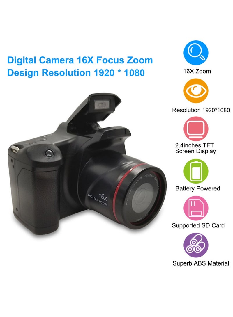 Digital Camera 16X F-ocus Zoom Design Resolution 1920*1080 Supported S D Card - Image 1