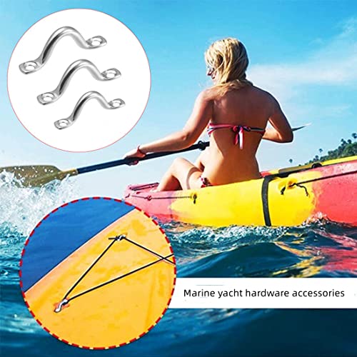 GDQLCNXB 15Pcs M4 316 Stainless Steel Bimini Boat Top PAD Eye, Eye Straps, Tie Down, Kayak Deck Loops, Tie Down Anchor Point, footman's Loop for Kayak Canoe Rigging - Image 4