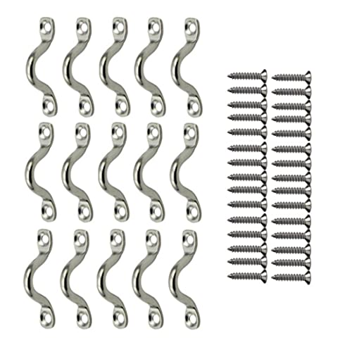 GDQLCNXB 15Pcs M4 316 Stainless Steel Bimini Boat Top PAD Eye, Eye Straps, Tie Down, Kayak Deck Loops, Tie Down Anchor Point, footman's Loop for Kayak Canoe Rigging - Image 1