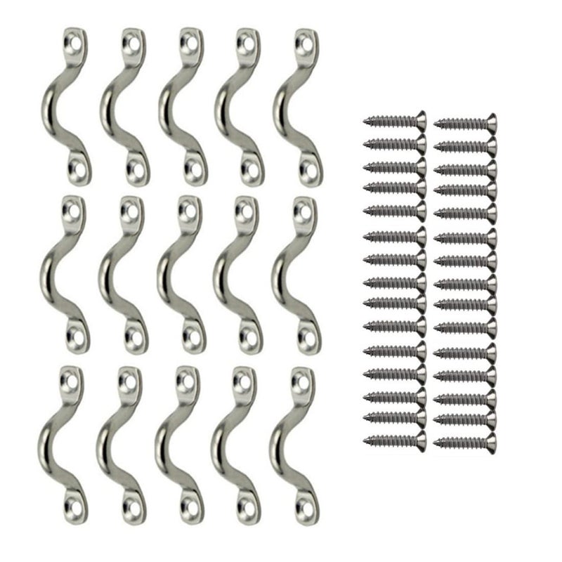 GDQLCNXB 15Pcs M4 316 Stainless Steel Bimini Boat Top PAD Eye, Eye Straps, Tie Down, Kayak Deck Loops, Tie Down Anchor Point, footman's Loop for Kayak Canoe Rigging - Image 5