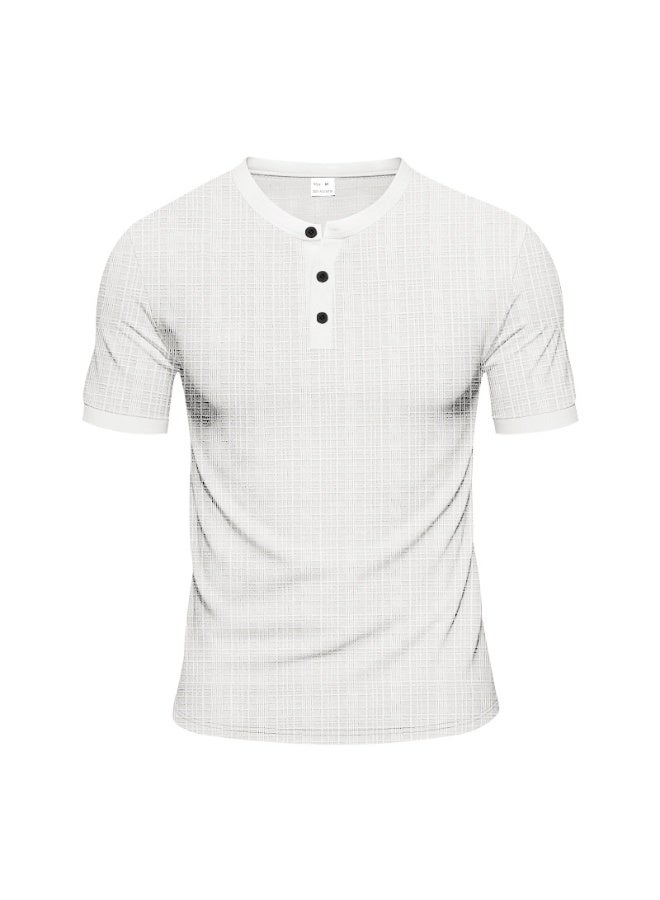 Loose Casual Short Sleeve Men's T-shirt Bamboo Fiber Summer Breathable Vintage  Shirt - Image 1
