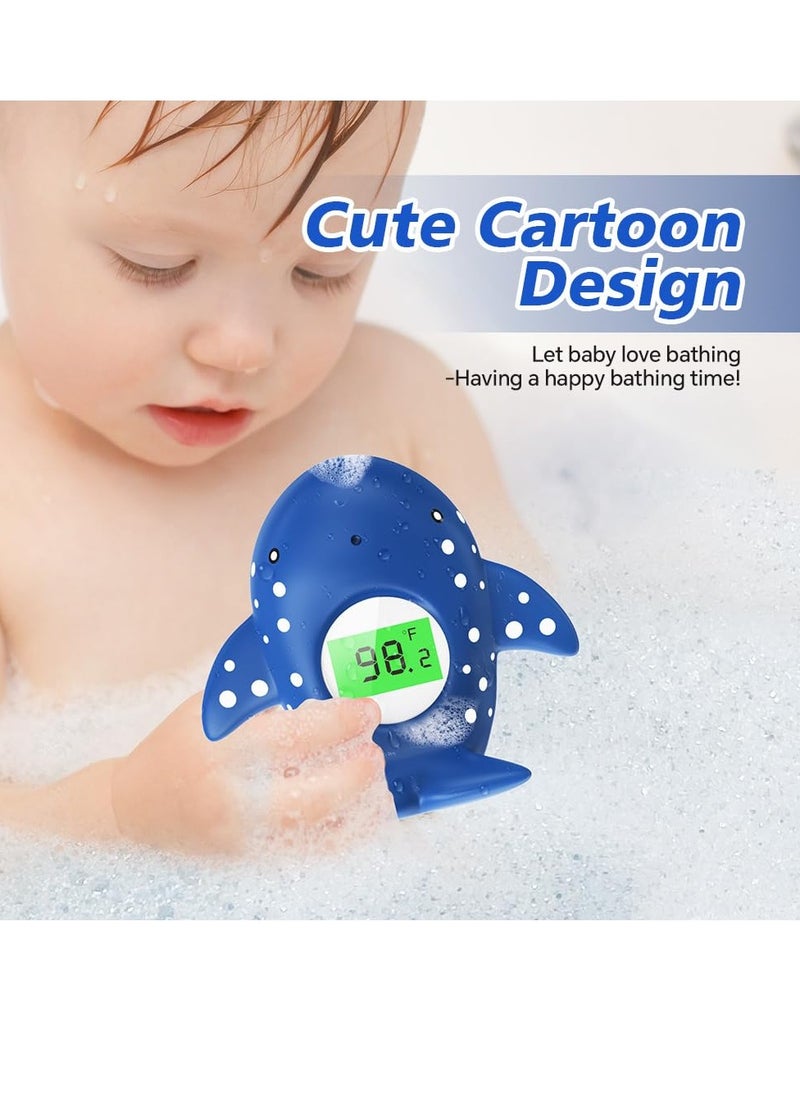 Gonice Baby Bath Thermometer, Infant Digital Water Thermometer Safety with 3 Color Backlit and Temperature Warning, Room Thermometers Floating Toy for Infant, Toddler, Bathtub, Swimming Pool (Navy Blue)  - Image 3