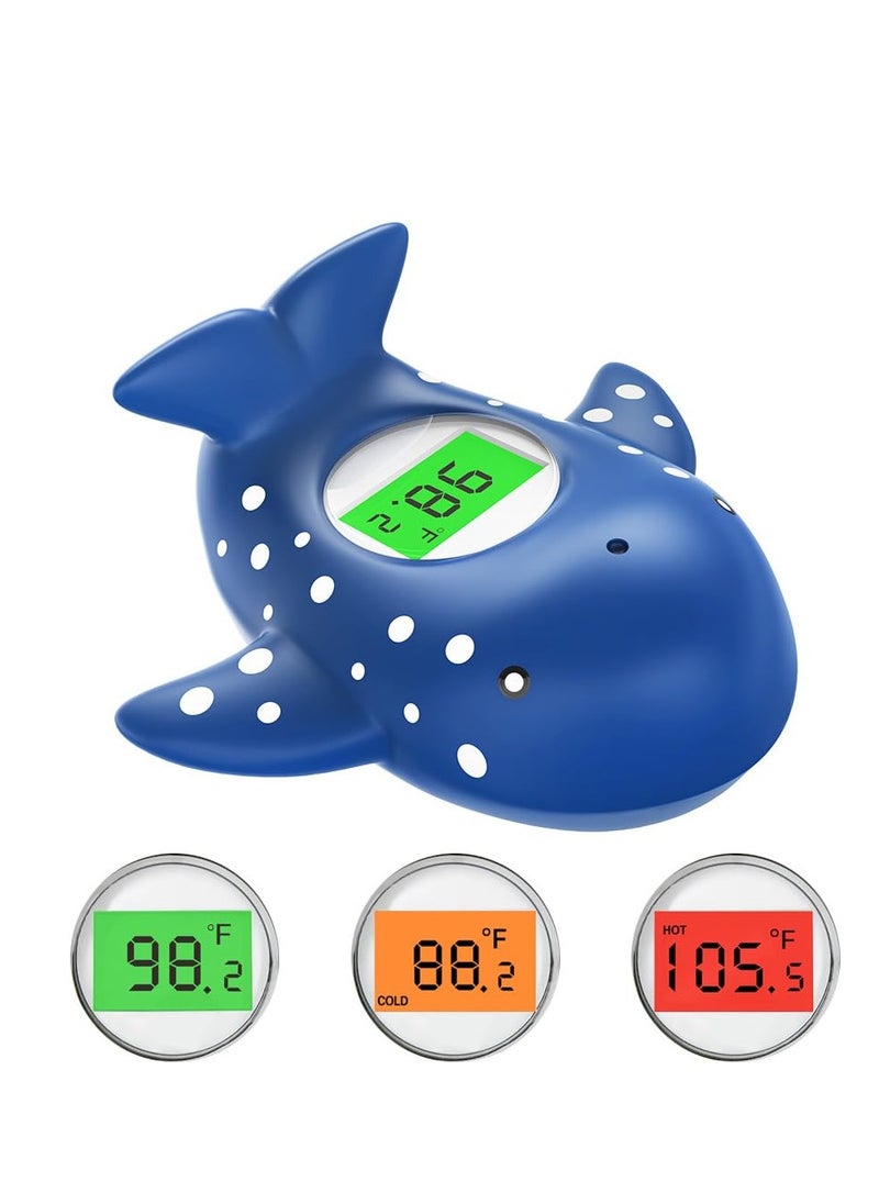 Gonice Baby Bath Thermometer, Infant Digital Water Thermometer Safety with 3 Color Backlit and Temperature Warning, Room Thermometers Floating Toy for Infant, Toddler, Bathtub, Swimming Pool (Navy Blue)  - Image 1
