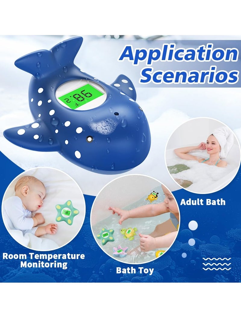 Gonice Baby Bath Thermometer, Infant Digital Water Thermometer Safety with 3 Color Backlit and Temperature Warning, Room Thermometers Floating Toy for Infant, Toddler, Bathtub, Swimming Pool (Navy Blue)  - Image 2