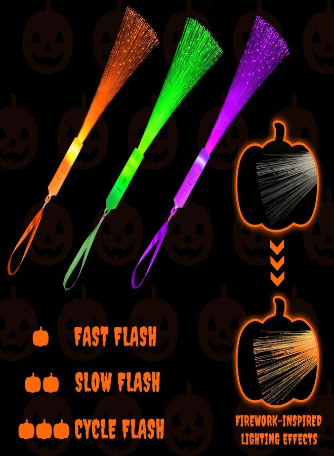 Wondrus Halloween Glow in Dark Party Favors Accessories-12 Pack, Light Up Fiber Optic Wand Toy Gift for Toddlers, Non Candy Trick or Treat Trinkets,Halloween Prizes Stuff Birthday Games Activities Decorations - Image 5