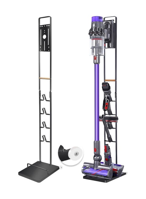 Vacuum Cleaner Stand – Vacuum Holder with Wheels for Dyson V15 V11 V10 V8 V7 V6 - Metal Floor Stand Compatible for T30 T20 V12 V11 V10 No Drilling Vacuum Storage Rack (Black).