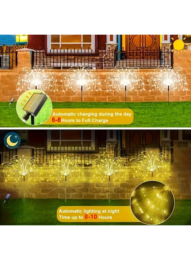 4 علب من أضواء السلسلة الشمسية الخارجية 240 مصباح LED أبيض دافئ مع حساس حركة ومقاومة للماء IP65 - Image 5